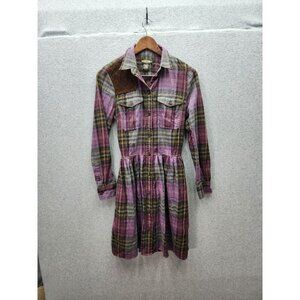 Ralph Lauren Rugby Womens Plaid Long Sleeve Dress With Belt Size 6